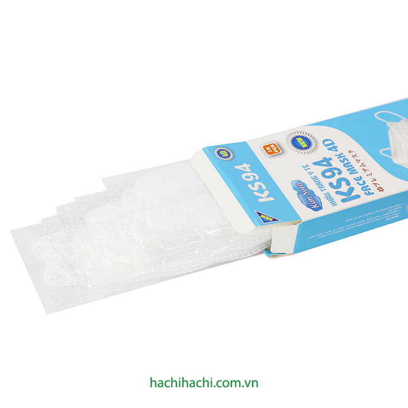 Khẩu trang Y tế Kim Sora KS94 4D 4 lớp, chống bụi, vi khuẩn, virus (10 cái - Trắng) thương hiệu 