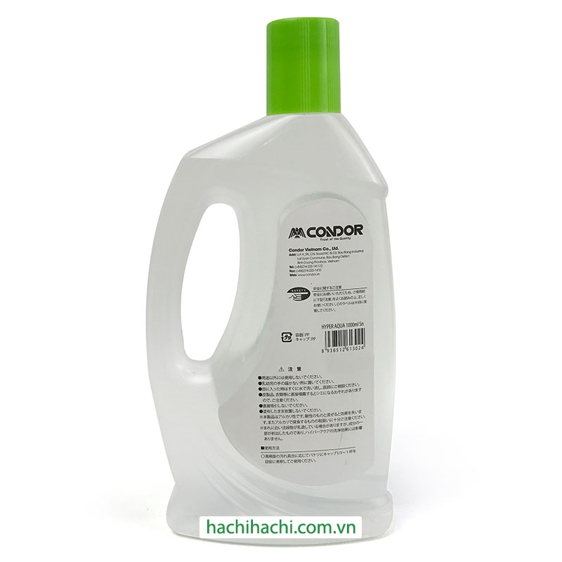 Nước lau sàn Condor Hyper Aqua chống khuẩn, khử mùi, không chất phụ gia 1L thương hiệu CONDOR