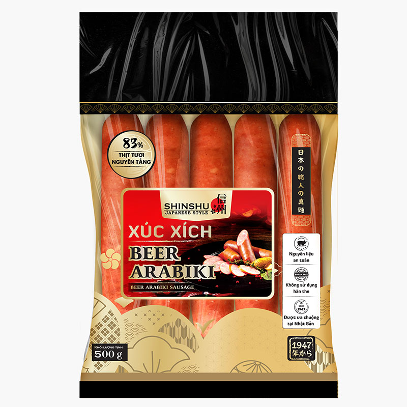 Xúc xích Beer Arabiki Shinshu 500g thương hiệu 