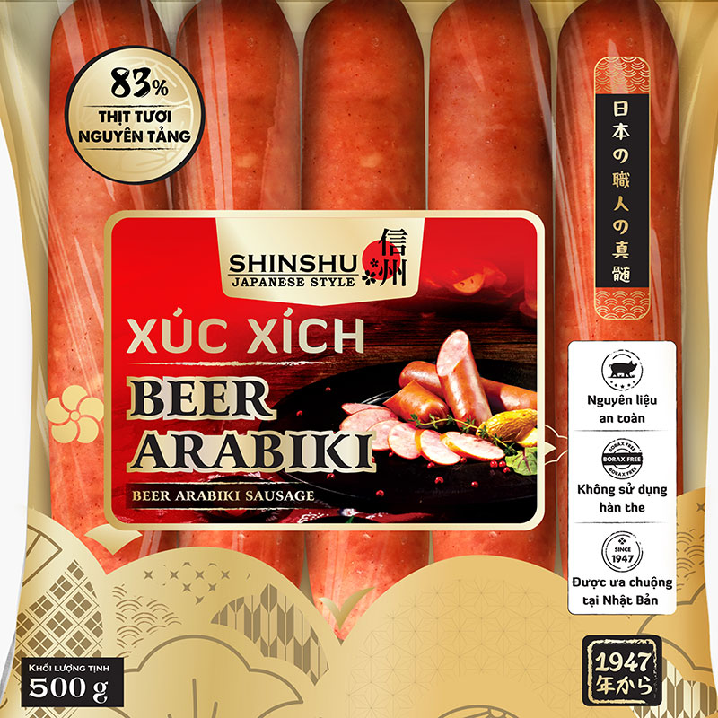 Xúc xích Beer Arabiki Shinshu 500g thương hiệu 