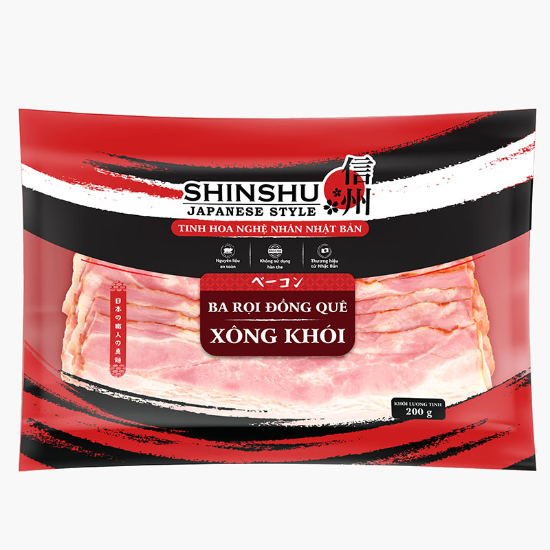 Ba rọi đồng quê xông khói (lát) Shinshu 200g thương hiệu 