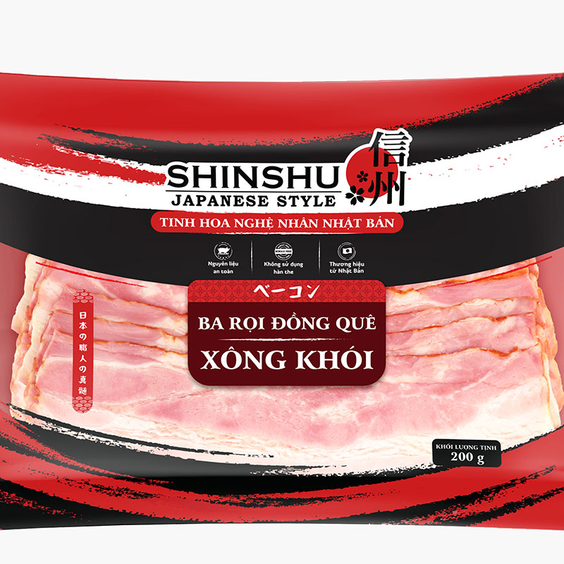 Ba rọi đồng quê xông khói (lát) Shinshu 200g thương hiệu 
