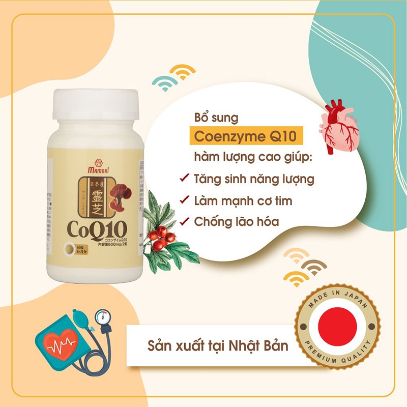 TPBVSK: Viên uống CoQ10 Mamori 60 viên (Chống oxi hóa, bảo vệ tim mạch) thương hiệu 