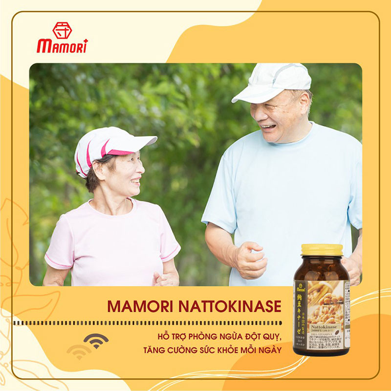 TPBVSK: Viên uống Mamori Nattokinase Nhật Bản 2400FU 60 viên, giảm hình thành huyết khối, tăng lưu thông máu thương hiệu 