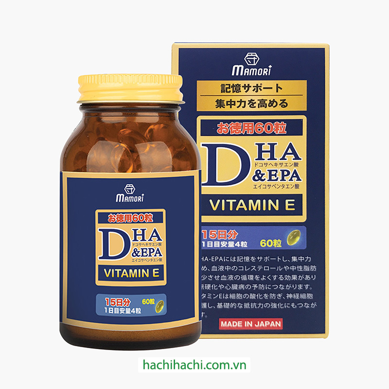 TPBVSK: Viên uống Mamori DHA EPA Nhật Bản 60 viên, Hỗ trợ tăng cường trí nhớ