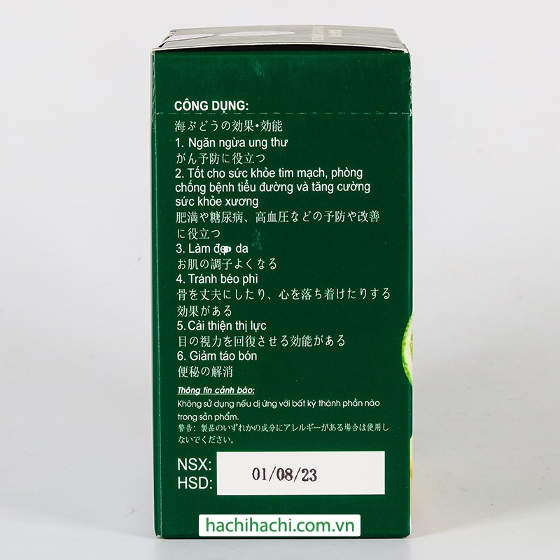 Rong nho tươi Namashi 100g (5 gói x 20g) 100% tự nhiên thương hiệu 