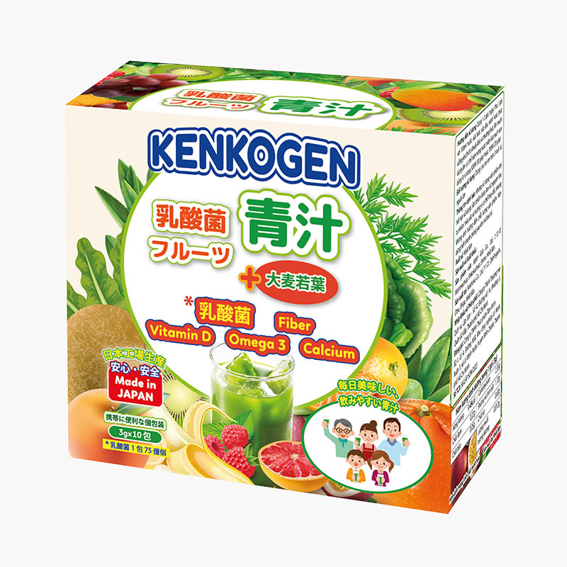 TPBS: Bột rau củ mầm lúa mạch grass barley Nhật Bản Kenkogen +16 loại trái cây chất xơ lợi khuẩn vitamin (Hộp 10 gói)