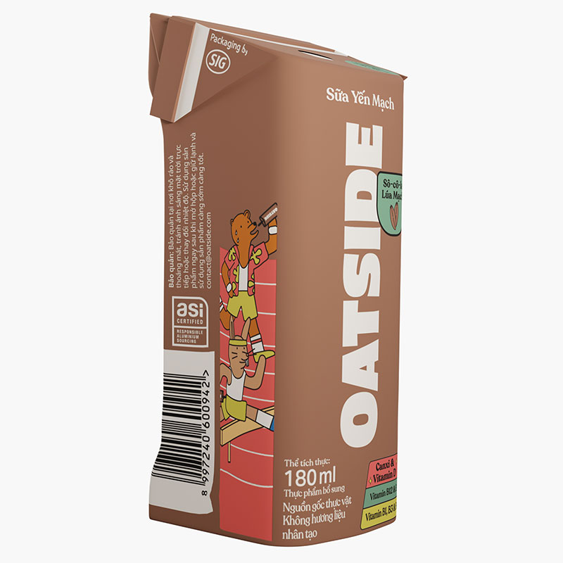TPBS: Sữa yến mạch vị socola lúa mạch Oatside 180ml thương hiệu 