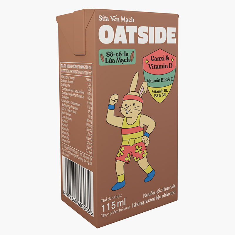 TPBS: Sữa yến mạch vị socola lúa mạch Oatside 115mlx4 hộp thương hiệu 