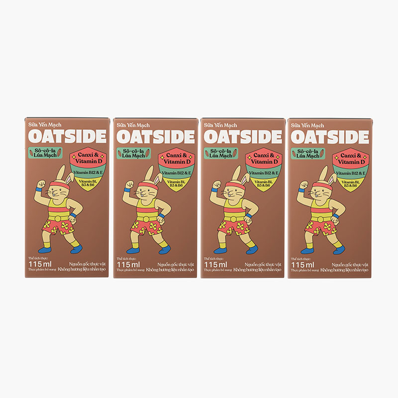TPBS: Sữa yến mạch vị socola lúa mạch Oatside 115mlx4 hộp
