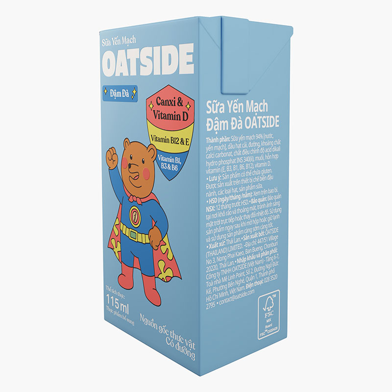 TPBS: Sữa yến mạch đậm đà Oatside 115mlx4 hộp thương hiệu 