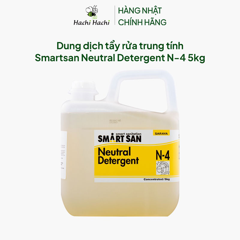 Dung dịch tẩy rửa trung tính Smartsan Neutral Detergent N-4 5kg thương hiệu SARAYA