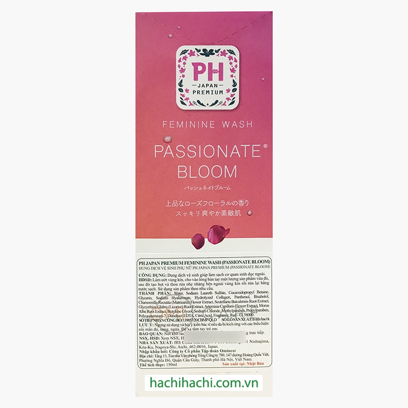 Dung dịch vệ sinh phụ nữ PH Japan hương hoa 150ml (hồng) (Hương hoa hồng) thương hiệu 