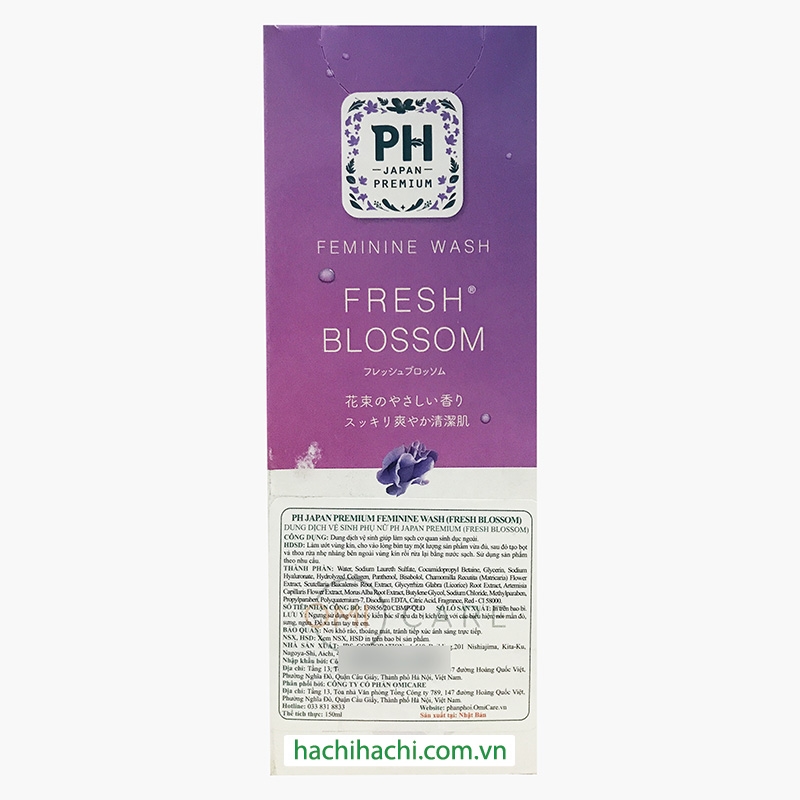 Dung dịch vệ sinh phụ nữ PH Japan hương hoa 150ml (tím) (Hương hoa dịu nhẹ) thương hiệu 