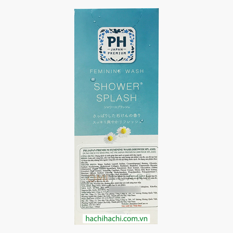 Dung dịch vệ sinh phụ nữ PH Japan 150ml (xanh da trời) (Hương xà phòng) thương hiệu 