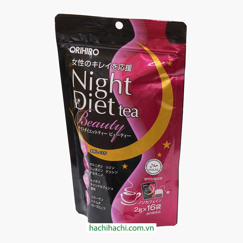 Trà giảm cân, đẹp da ban đêm Orihiro Night Diet Beauty 32g (2gx16 túi) thương hiệu ORIHIRO