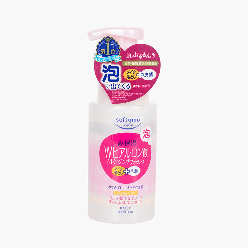 Sữa rửa mặt tẩy trang tạo bọt dưỡng ẩm Nhật Bản bổ sung Acid Hyaluronic Kose Softymo 200ml