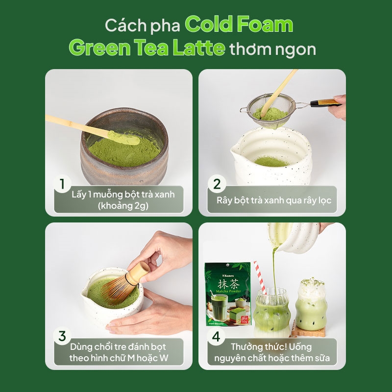 Combo siêu hời mua 1 tặng 1 Bột trà xanh Matcha Nhật Bản Kanes 50g thương hiệu 