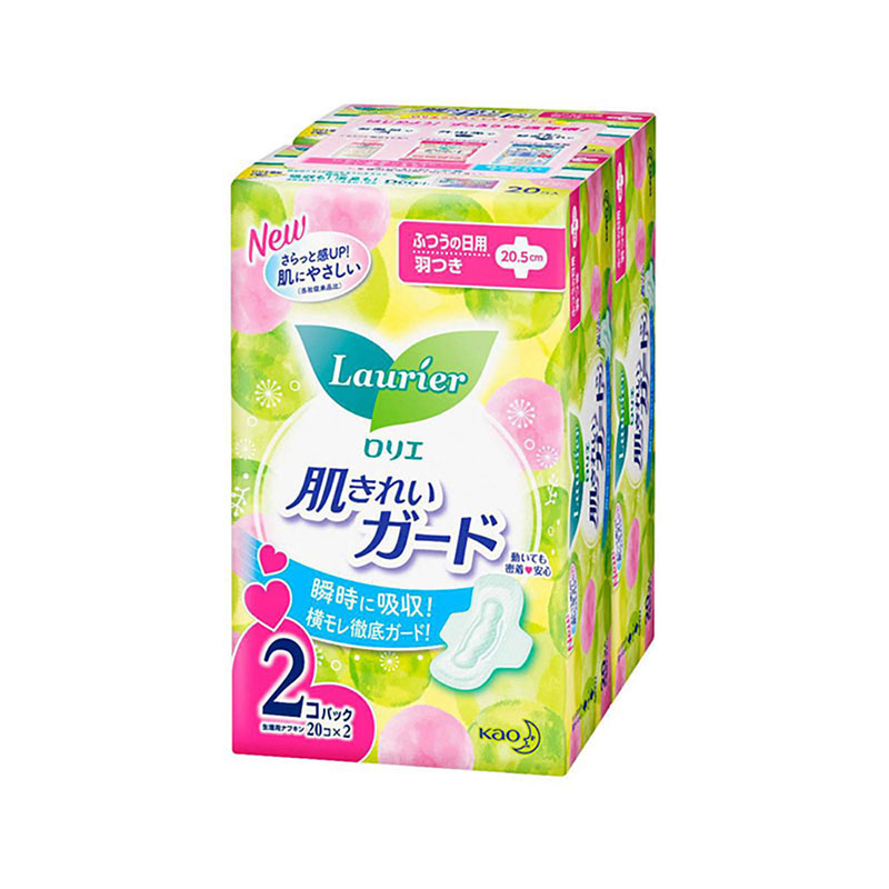 Combo siêu tiết kiệm 2 Băng vệ sinh siêu thấm có cánh Laurier 20.5cm 20 miếng x 2 gói thương hiệu 
