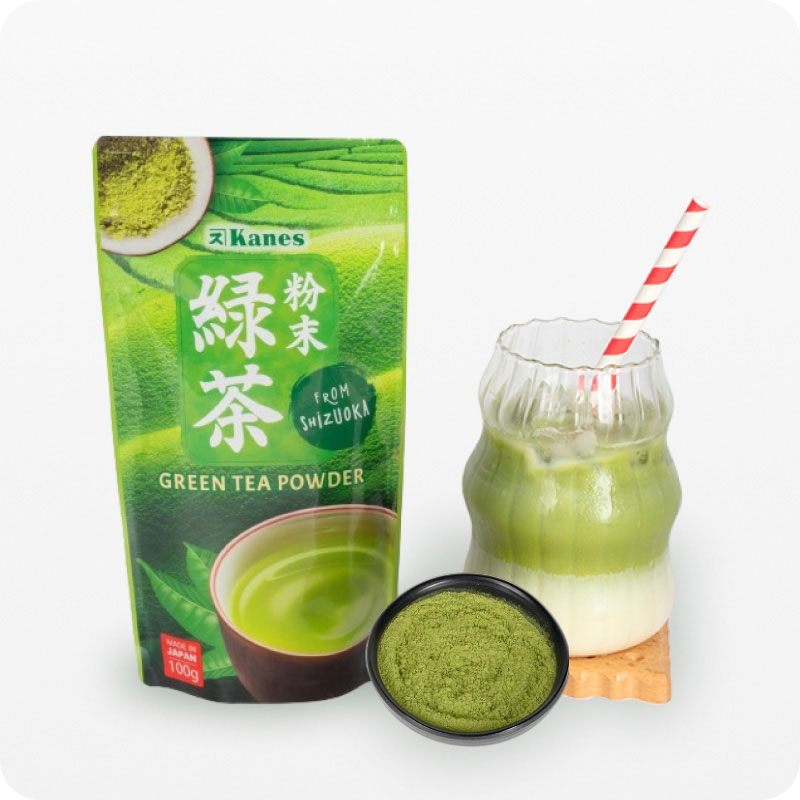 Combo siêu hời mua 1 tặng 1 Bột trà xanh Nhật Bản Green Tea Powder Kanes 100g -tặng thêm lốc 3 hộp Sữa yến mạch đậm đà Oatside 180ml thương hiệu 