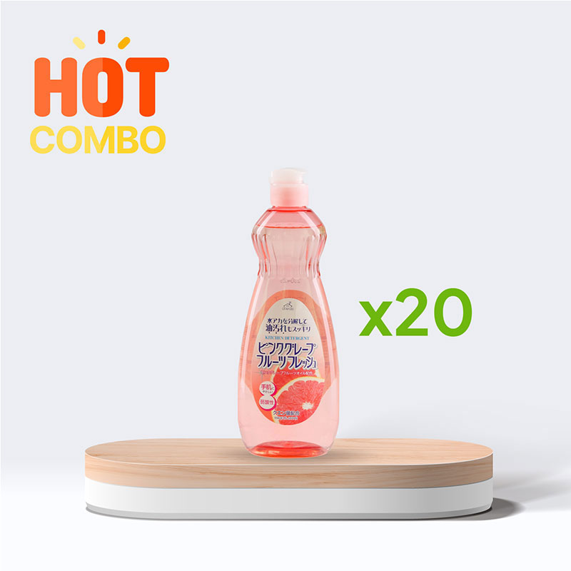 Combo siêu tiết kiệm 1 thùng 20 chai Nước rửa chén hương bưởi Rocket 600g