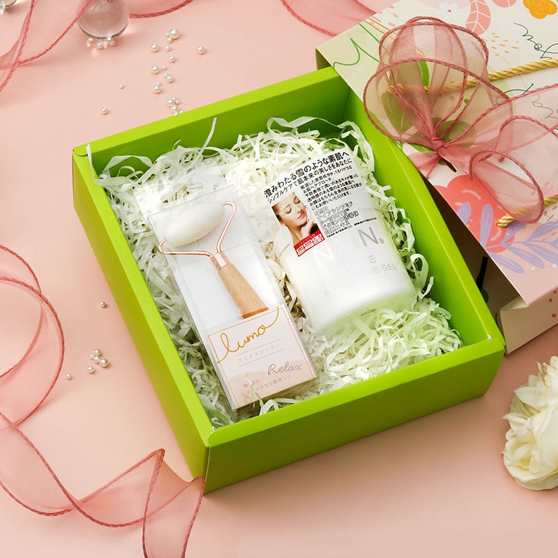 Giftset 8/3: Cây lăn massage đá tự nhiên nâng cơ mặt, đuôi mắt, vùng cổ và Gel cấp ẩm và dưỡng trắng da tế bào gốc NMN White All In One Gel 245g thương hiệu 