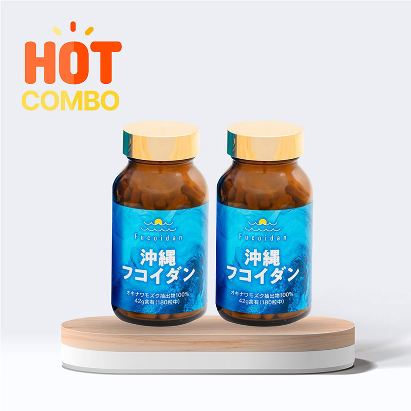 Combo siêu tiết kiệm 2 hộp TPBVSK: Viên uống Okinawa Fucoidan 180 viên, tăng sức khỏe, nâng cao đề kháng