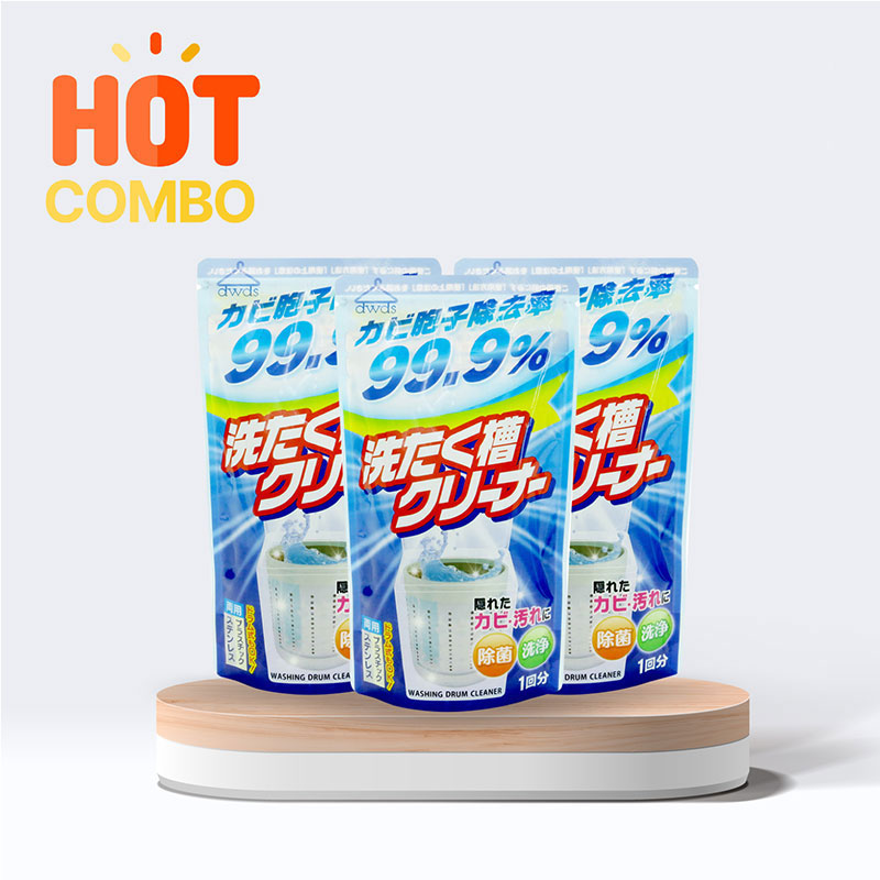 Combo siêu tiết kiệm 3 Bột tẩy lồng máy giặt kháng khuẩn, chống nấm mốc Rocket 120g thương hiệu 