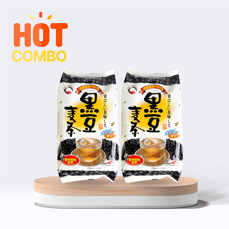 Combo siêu tiết kiệm 2 Trà lúa mạch đậu nành đen SKK 80g (4g x 20 gói) thương hiệu 