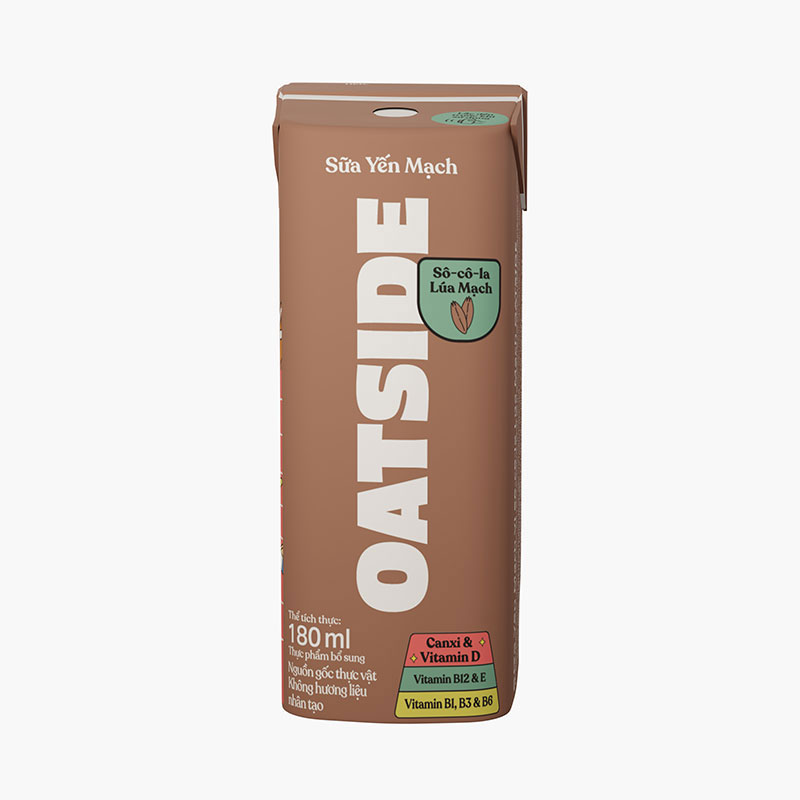Combo siêu tiết kiệm 1 thùng 24 hộp TPBS: Sữa yến mạch vị socola lúa mạch Oatside 180ml - HSD: 8/8/2026 thương hiệu 