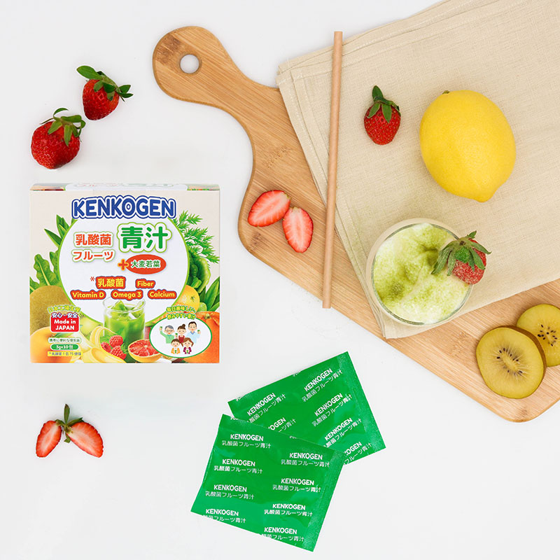 Combo siêu tiết kiệm 5 hộp TPBS: Bột mầm lúa mạch non Nhật Bản Kenkogen trái cây lợi khuẩn, chất xơ, Omega 3 Canxi D 10 gói thương hiệu 