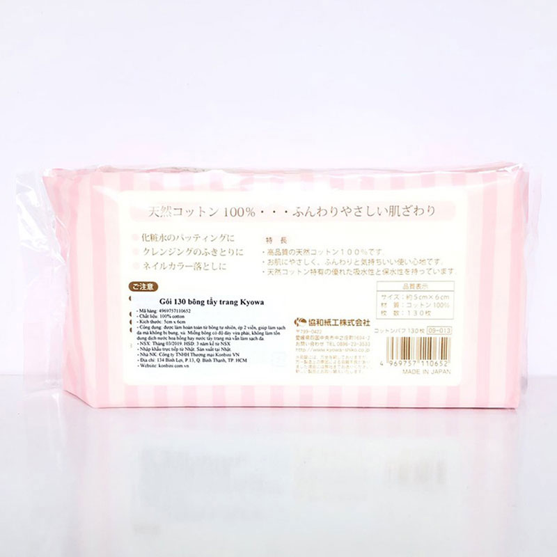Combo siêu tiết kiệm 3 gói Bông tẩy trang Cotton thiên nhiên 130 miếng thương hiệu 