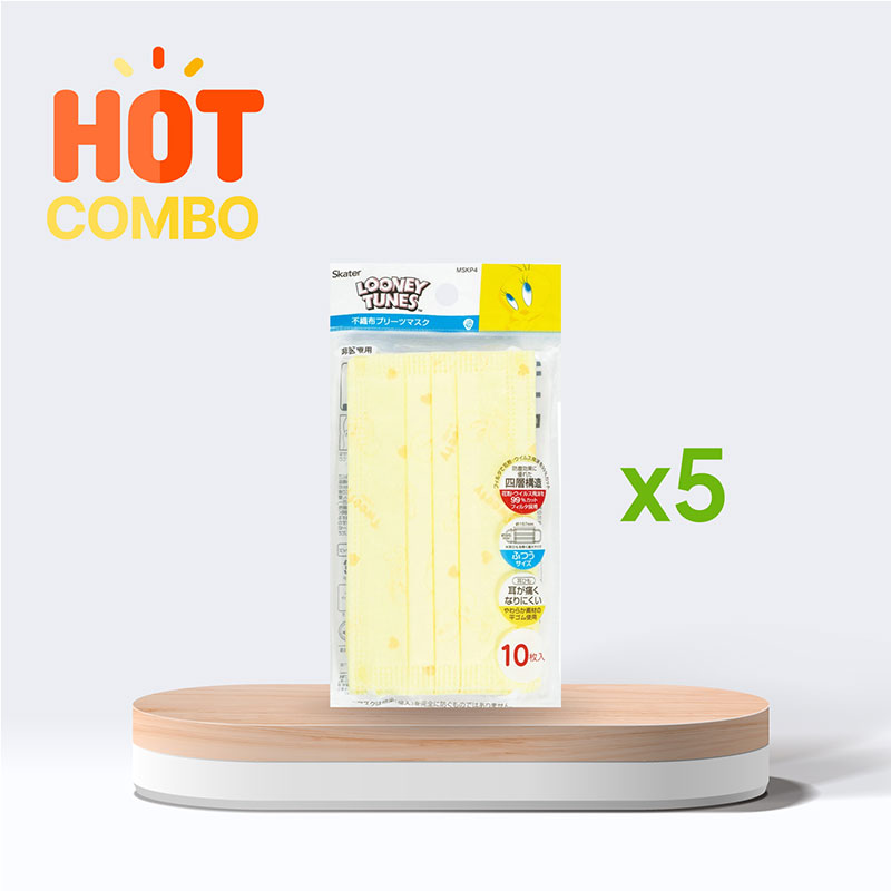 Combo siêu tiết kiệm 5  Khẩu trang chống bụi, virus 3D 4 lớp (10 cái) thương hiệu 