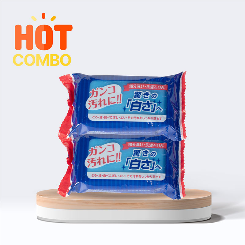 Combo siêu tiết kiệm 2 Xà phòng tẩy vết bẩn cực mạnh cổ áo, nách áo, tay áo Rocket 135g thương hiệu 