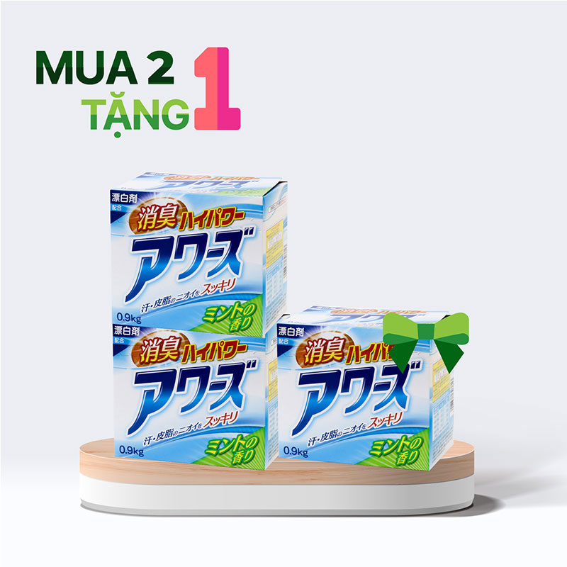Combo siêu hời mua 2 tặng 1 Bột giặt khử mùi quần áo Rocket hương bạc hà 900g thương hiệu 
