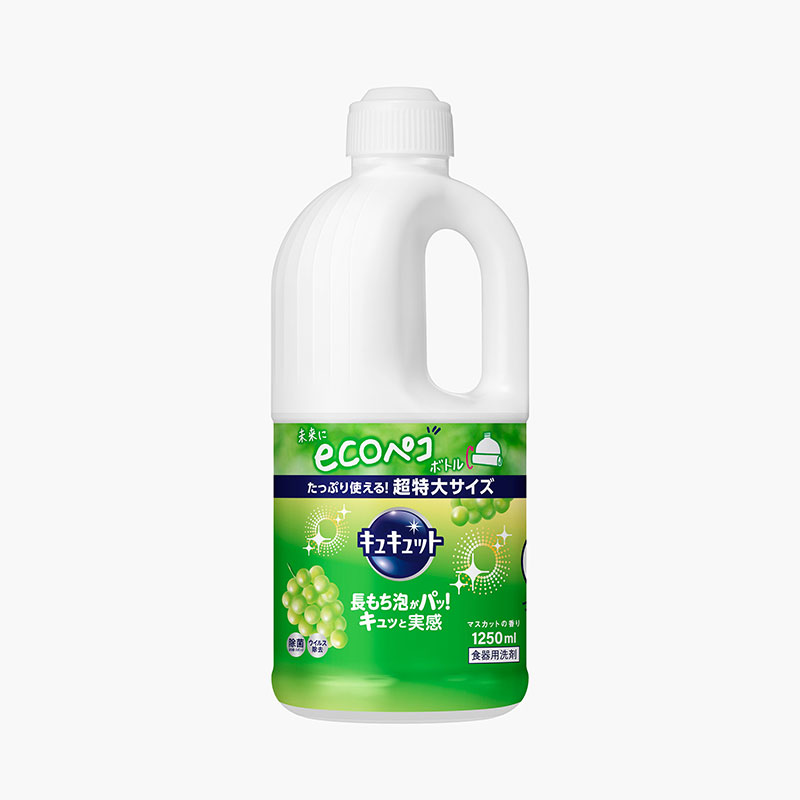 Combo siêu tiết kiệm 1 thùng 6 chai Nước rửa chén Kyukyuto Kao chống khuẩn tạo bọt hương nho 1.25L thương hiệu 
