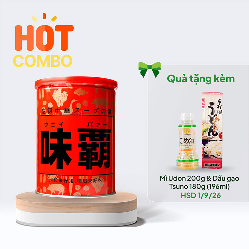Combo siêu hời mua Nước hầm xương cô đặc Kouki 1kg tặng Mì Udon 200g & Dầu gạo Tsuno 180g (196ml)-HSD: 1/9/2026