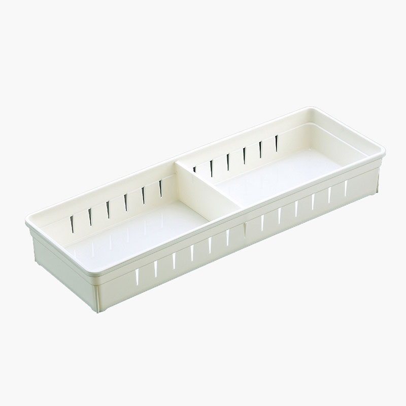 Combo siêu tiết kiệm 2 Khay đựng vật dụng, đồ dùng nhà bếp kèm tấm chia ngăn 34.8x12cm (Trắng)  thương hiệu 