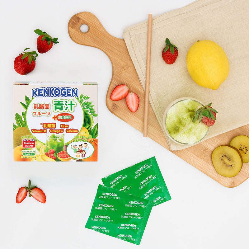 Combo siêu tiết kiệm 5 hộp TPBS: Bột mầm lúa mạch non Nhật Bản Kenkogen trái cây lợi khuẩn, chất xơ, Omega 3 Canxi D 10 gói thương hiệu 