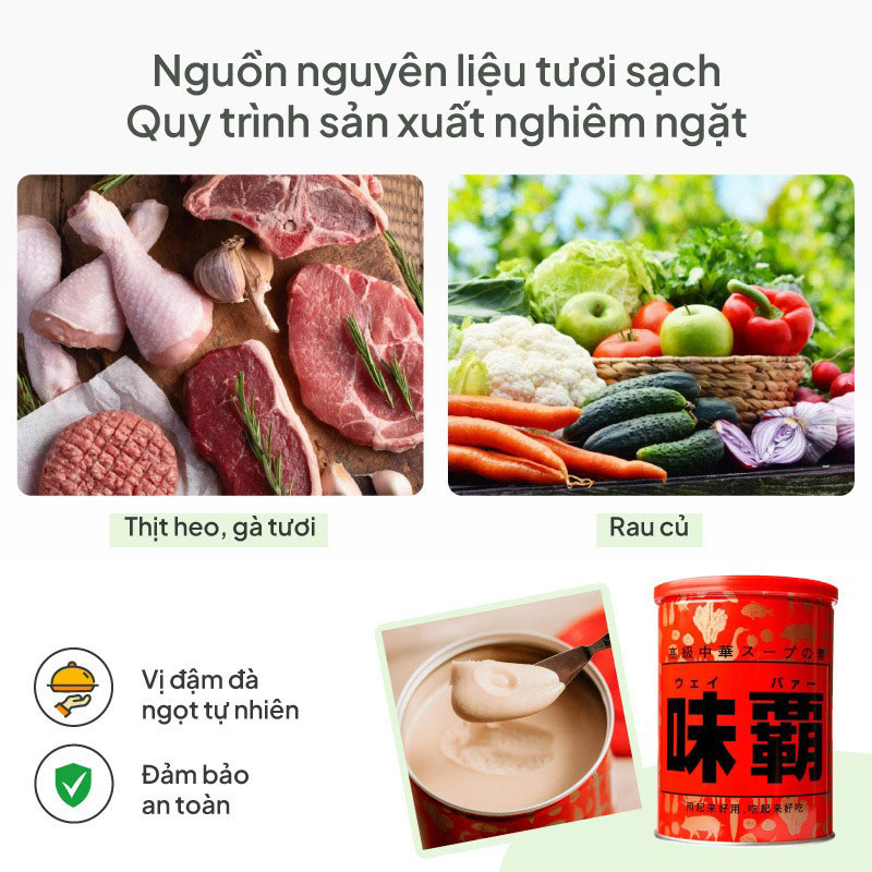 Combo siêu tiết kiệm Hạt nêm chiết xuất thịt và rau Youki 520g và Nước hầm xương cô đặc cao cấp Kouki 1kg thương hiệu 