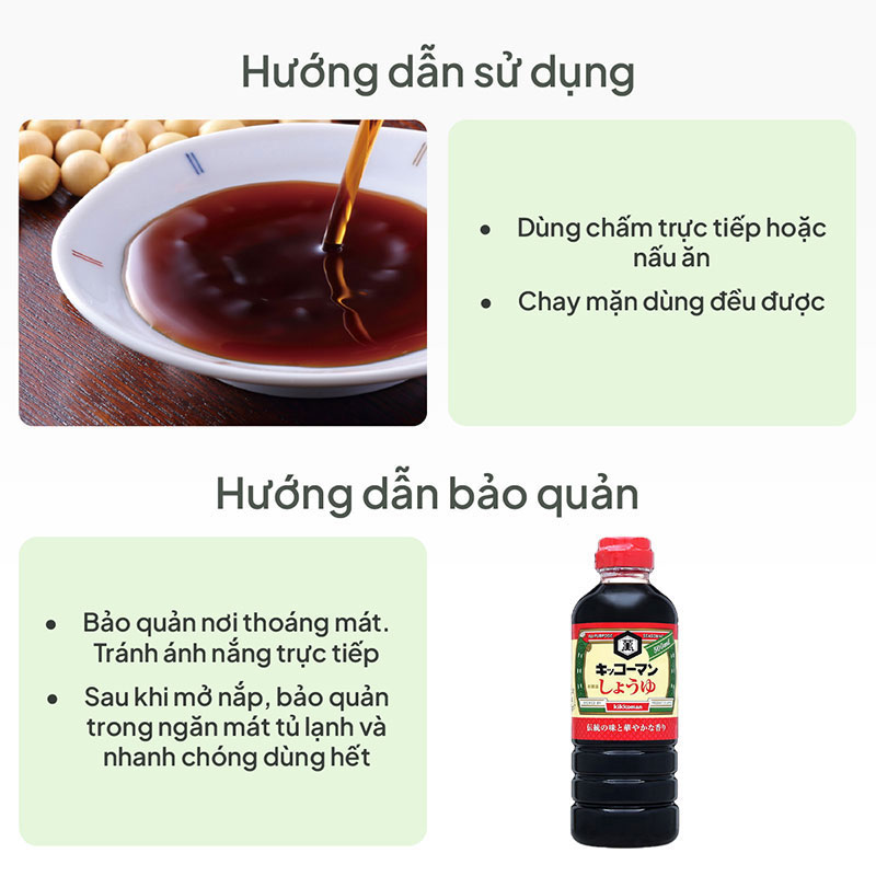 Combo siêu tiết kiệm 2 chai Nước tương đậu nành vị truyền thống Kikkoman 500ml thương hiệu 