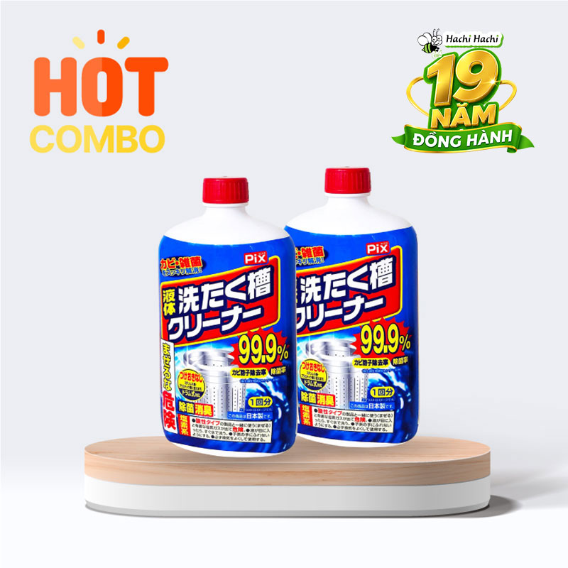 Combo siêu tiết kiệm 2 Chất tẩy rửa lồng máy giặt Lion Pix 550g