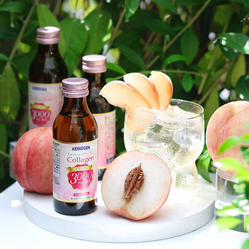 Combo siêu tiết kiệm 1 thùng 5 hộp TPBS: Nước uống Collagen Nhật Bản Kenkogen 100mlx10 chai  (HSD: 1/2027) thương hiệu 