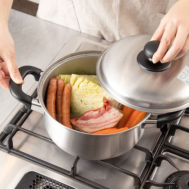Combo siêu hời mua Chảo inox 304 cao cấp GEO 7 lớp liền khối chống ăn mòn, gỉ sét 25cm tặng Nồi inox Wahei Freiz 20cm (kèm nắp) thương hiệu 