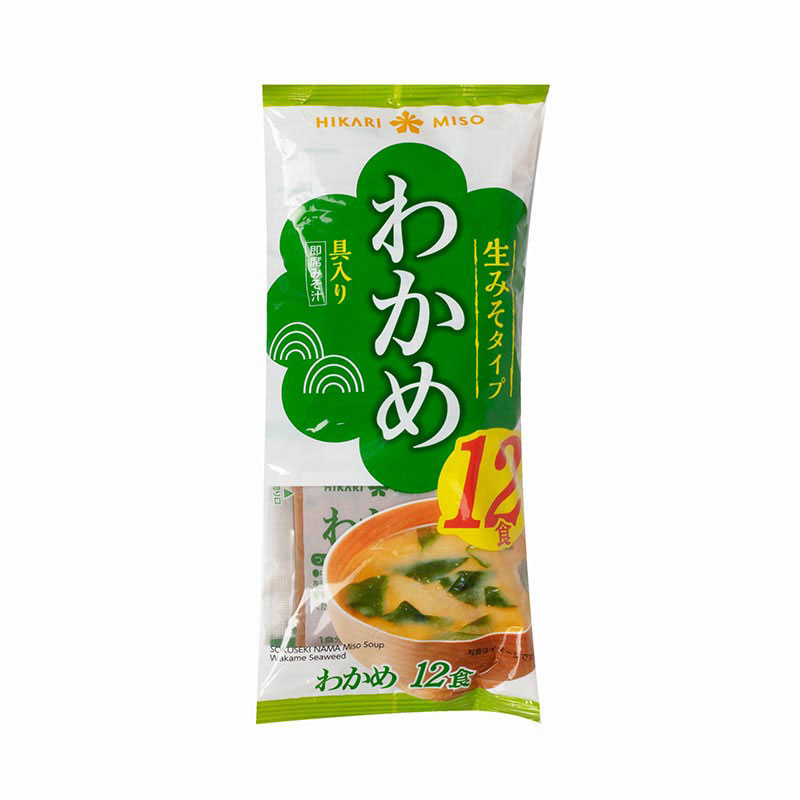 Combo siêu tiết kiệm 2 gói Súp Miso rong biển Wakame ăn liền Hikari Miso 216g (12 gói) thương hiệu 