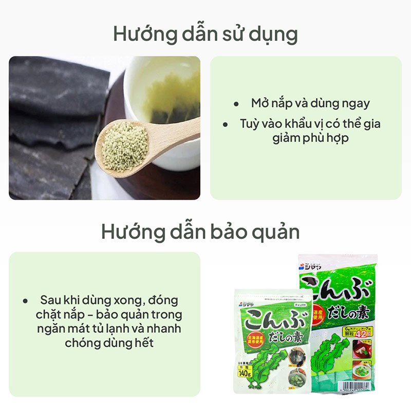 Combo siêu tiết kiệm Bột nêm Dashi tảo bẹ Kombu Shimaya 42g (6gx7gói) và Bột nêm Dashi cá ngừ Marutomo 70g thương hiệu 