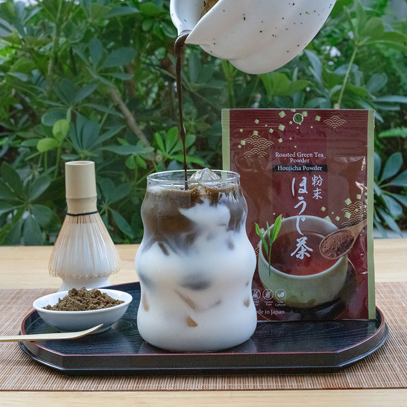 Combo siêu tiết kiệm Bột trà rang Houjicha Nhật Bản Kanes 50g và Bột trà xanh Matcha Nhật Bản Kanes 50g thương hiệu 