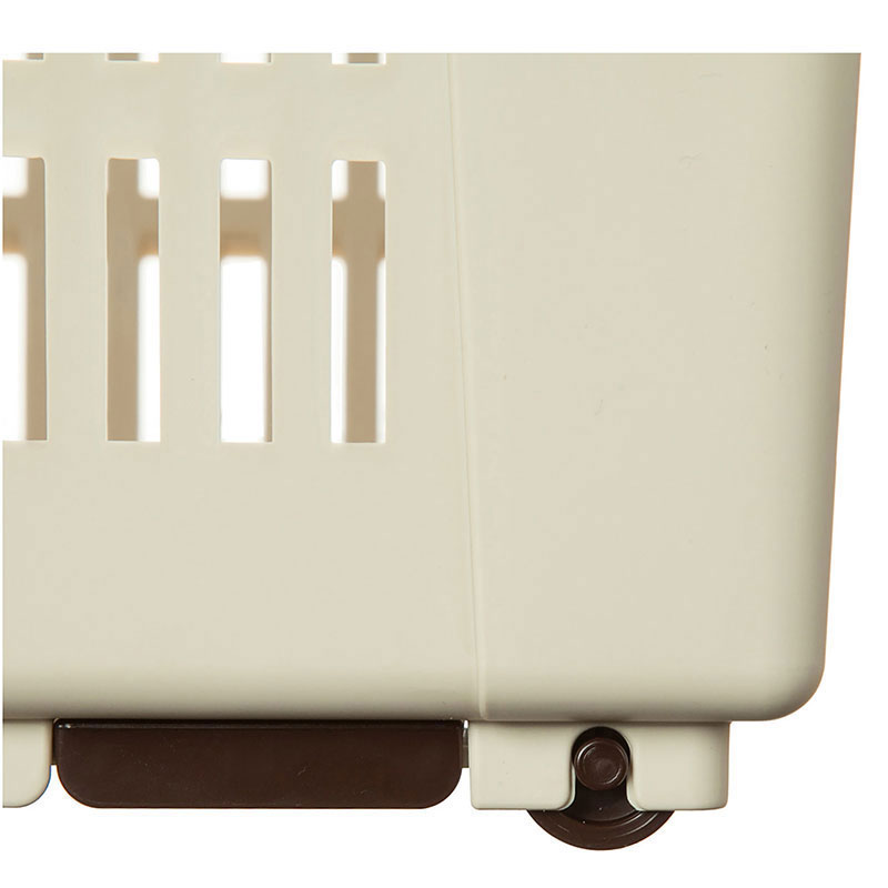 Combo siêu tiết kiêm 2 Kệ xếp tầng đa năng có bánh xe Nhật Bản Inomata 23.9x34.6cm (màu trắng kem) thương hiệu 