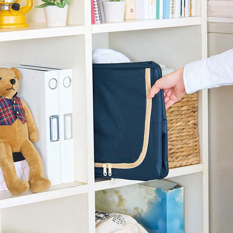 Combo siêu tiết kiêm 2 Hộp đựng quần áo gấp gọn có cửa sổ 40x30cm (Xanh Navy) thương hiệu 