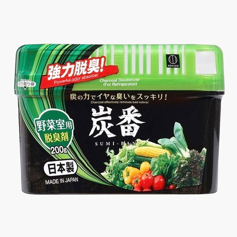 Combo siêu tiết kiêm 2 Hộp khử mùi tủ lạnh than hoạt tính và ngăn rau củ Kokubo 200g thương hiệu 